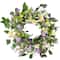 24" Purple Daisy & Mixed Foliage Floral Spring Wreath